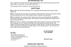 Quyết định 3638/QĐ-BYT 2021 Hướng dẫn tạm thời giám sát và phòng chống COVID19
