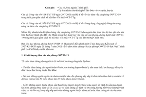 Công văn 2552/BCĐ 2021 điều chỉnh Kế hoạch 2427/KH-BCĐ tiêm chủng vắc xin COVID19 đợt 5 Hồ Chí Minh