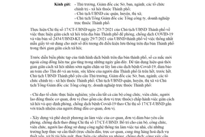 Công văn 2456/UBND-KGVX 2021 thực hiện giãn cách xã hội Thành phố Hà Nội