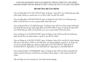 Quyết định 1405/QĐ-BTC 2021 chế độ báo cáo định kỳ trong lĩnh vực tài chính doanh nghiệp