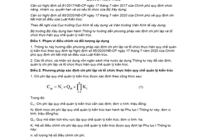 Thông tư 08/2021/TT-BXD hướng dẫn phương pháp xác định chi phí lập quy chế quản lý kiến trúc