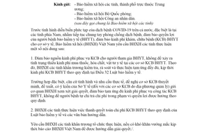 Công văn 2311/BHXH-CSYT 2021 thực hiện tạm ứng chi phí khám chữa bệnh bảo hiểm y tế