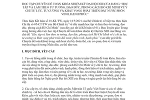 Hướng dẫn 16-HD/BTGTW 2021 ý chí tự lực tự cường và khát vọng phát triển đất nước phồn vinh