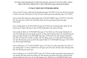 Quyết định 25/2021/QĐ-UBND xây dựng quản lý chương trình Xúc tiến thương mại tỉnh Hoà Bình