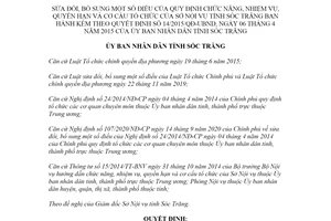 Quyết định 25/2021/QĐ-UBND sửa đổi Quyết định 14/2015/QĐ-UBND tỉnh Sóc Trăng