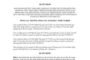 Quyết định 320/QĐ-TCGDNN 2021 chỉ tiêu theo dõi thực hiện chính sách hỗ trợ người sử dụng lao động