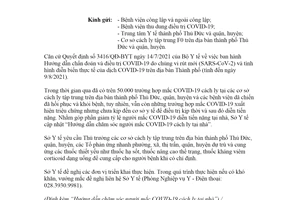 Công văn 5426/SYT-NVY 2021 chăm sóc người mắc COVID19 cách lý tại nhà Sở Y tế Hồ Chí Minh