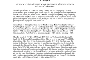 Kế hoạch 182/KH-UBND 2021 nâng cao chỉ số năng lực cạnh tranh Hải Phòng