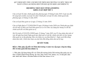 Nghị quyết 20/2021/NQ-HĐND mức phụ cấp với Thôn đội trưởng khi làm nhiệm vụ tỉnh Lâm Đồng