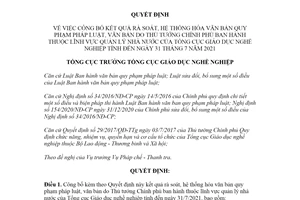 Quyết định 327/QĐ-TCGDNN 2021 công bố hệ thống hóa văn bản thuộc Tổng cục Giáo dục nghề nghiệp