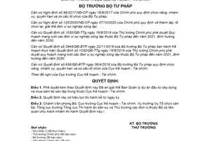 Quyết định 1283/QĐ-BTP 2021 Đề án giải thể Ban Quản lý dự án mua sắm tài sản tập trung