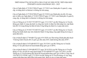 Kế hoạch 160/KH-UBND 2021 triển khai ứng dụng IPv6 cho cơ quan nhà nước tỉnh Kiên Giang