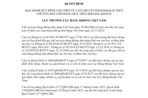 Quyết định 1437/QĐ-CHK 2021 vận chuyển hành khách chuyến bay chở hàng hóa trên khoang khách