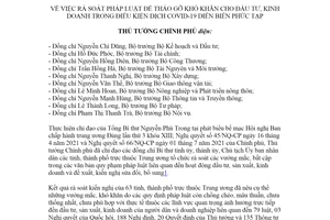 Công điện 1079/CĐ-TTg 2021 rà soát pháp luật tháo gỡ khó khăn đầu tư kinh doanh trong dịch Covid19