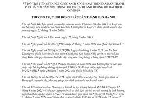 Nghị quyết 16/NQ-HĐND hỗ trợ tiền sử dụng nước sạch sinh hoạt Hà Nội do đại dịch COVID19