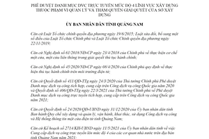 Quyết định 2241/QĐ-UBND 2021 dịch vụ công trực tuyến mức độ 4 lĩnh vực xây dựng tỉnh Quảng Nam