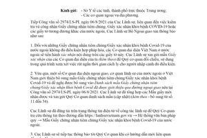 Công văn 3100/LS-PL 2021 Mẫu Giấy xác nhận chứng nhận tiêm chủng Covid của nước ngoài