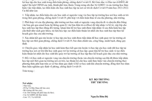 Công văn 3508/BGDĐT-GDTrH 2021 tạo điều kiện cho học sinh học tập tại nơi cư trú do dịch Covid19