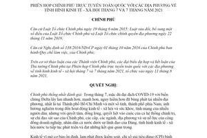 Nghị quyết 88/NQ-CP 2021 phiên họp Chính phủ trực tuyến về tình hình kinh tế xã hội trong tháng 7