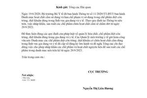 Công văn 452/MT-SKHC 2021 ngừng nhập khẩu các chế phẩm diệt côn trùng chứa chất cấm dùng