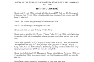 Quyết định 1408/QĐ-TTg 2021 Đề án phát triển ngành chế biến thủy sản giai đoạn 2021 2030