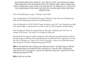 Thông tư 12/2021/TT-BTNMT định mức kinh tế đánh giá tiềm năng khoáng sản rắn phần đất liền