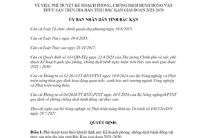 Quyết định 1491/QĐ-UBND 2021 Kế hoạch phòng chống dịch bệnh động vật thủy sản tỉnh Bắc Kạn