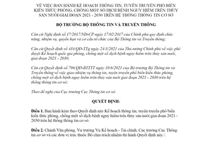 Quyết định 1214/QĐ-BTTTT 2021 thông tin phòng chống dịch bệnh nguy hiểm trên thủy sản nuôi