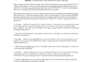 Công văn 8573/BGTVT-VT 2021 tiếp tục hỗ trợ đưa người đến cảng hàng không quốc tế