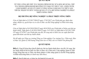 Quyết định 3585/QĐ-BNN-VP 2021 công bố thủ tục hành chính lĩnh vực Bảo vệ thực vật