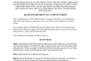 Quyết định 1237/QĐ-BTTTT 2021 Kế hoạch triển khai Quyết định 161/QĐ-TTg
