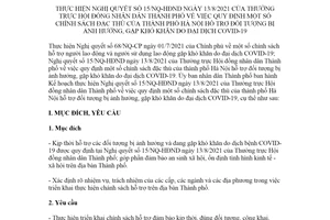 Kế hoạch 188/KH-UBND 2021 thực hiện Nghị quyết 15/NQ-HĐND Thành phố Hà Nội