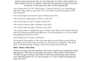 Thông tư 10/2021/TT-BNNPTNT hướng dẫn Quyết định 703/QĐ-TTg Phát triển sản xuất giống