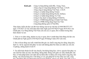 Công văn 3535/CHK-QLC 2021 triển khai thực hiện Nghị quyết 86/NQ-CP