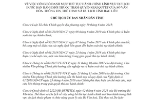 Quyết định 1348/QĐ-UBND 2021 Thủ tục hành chính lĩnh vực Du lịch của Sở Văn hóa tỉnh Bạc Liêu