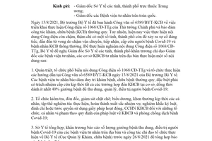 Công văn 996/KCB-QLHN 2021 thực hiện Công điện 1068/CĐ-TTg