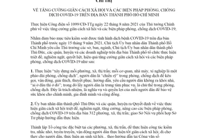 Chỉ thị 11/CT-UBND 2021 tăng cường giãn cách xã hội các biện pháp phòng chống dịch COVID19 Hồ Chí Minh