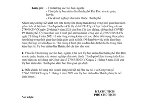 Công văn 2800/UBND-VX 2021 nhóm đối tượng được phép lưu thông trong giãn cách Hồ Chí Minh