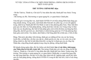 Công điện 1102/CĐ-TTg 2021 tăng cường biện pháp phòng chống dịch COVID19 trên toàn quốc