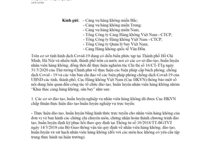 Công văn 3601/CHK-QLC 2021 đào tạo nhân viên hàng không nhóm Khai thác cảng hàng không