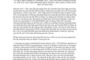 Chỉ thị 800/CT-BGDĐT 2021 thực hiện nhiệm vụ năm học 2021 2022 ứng phó với dịch COVID19