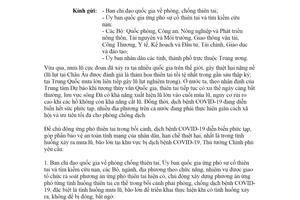 Công văn 1100/TTg-NN 2021 ứng phó thiên tai trong bối cảnh dịch bệnh Covid 19 diễn biến phức tạp