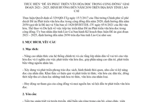 Kế hoạch 325/KH-UBND 2021 thực hiện Đề án Phát triển văn hóa đọc trong cộng đồng tỉnh Lào Cai