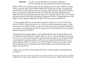 Công văn 7020/BYT-MT 2021 cách ly phòng chống dịch COVID19 đối với trẻ em