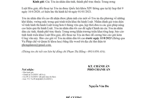 Công văn 140/TANDTC-PC 2021 báo cáo thi hành Luật Hòa giải đối thoại tại Tòa án