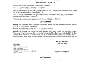 Quyết định 4111/QĐ-BYT 2021 Hướng dẫn thiết lập cơ sở thu dung điều trị COVID19 theo mô hình tháp 3 tầng