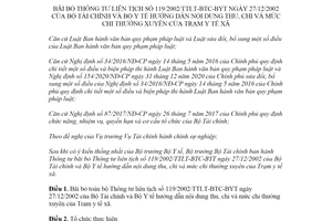 Thông tư 73/2021/TT-BTC bãi bỏ Thông tư liên tịch 119/2002/TTLT-BTC-BYT