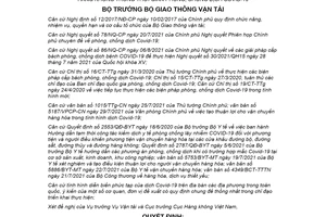Quyết định 1594/QĐ-BGTVT 2021 kiểm soát dịch đối với hoạt động vận tải hàng không