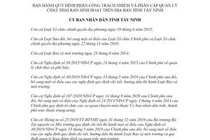 Quyết định 16/2021/QĐ-UBND phân công trách nhiệm quản lý chất thải rắn sinh hoạt tỉnh Tây Ninh