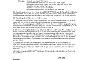 Công văn 9517/SGTVT-KT 2021 thực hiện khai báo y tế của lái xe người ngồi trên xe khi giãn cách Hồ Chí Minh